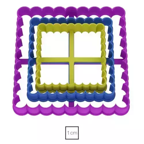 Set shapes square with a wavy edge cookie cutter