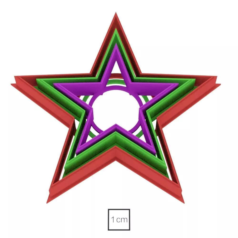 Set of molds star 1 the narrow beams cookie cutter Free 3D print model
