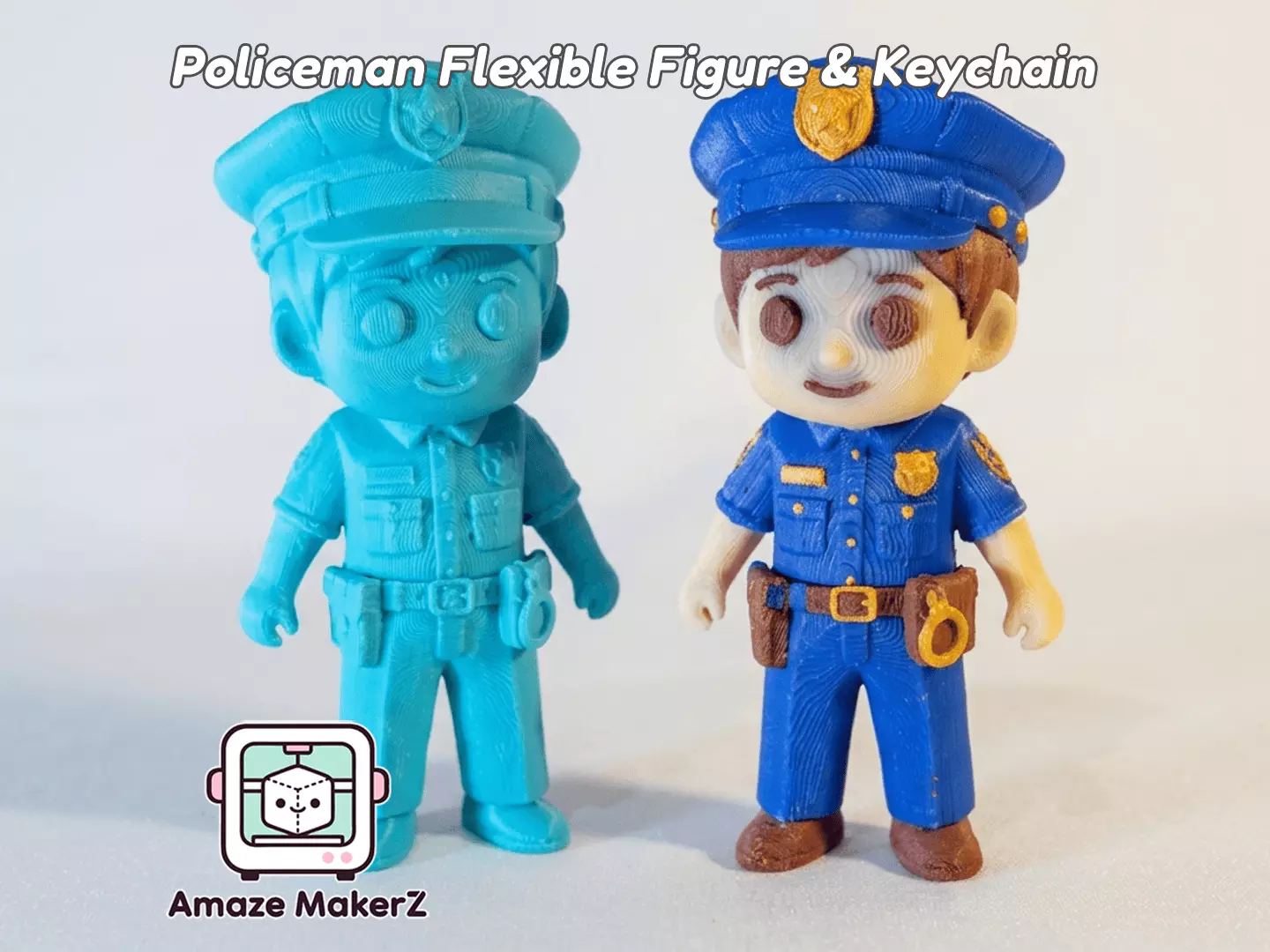 Policeman and Keychain - Multicolor 3D Printing 3MF 3D print model