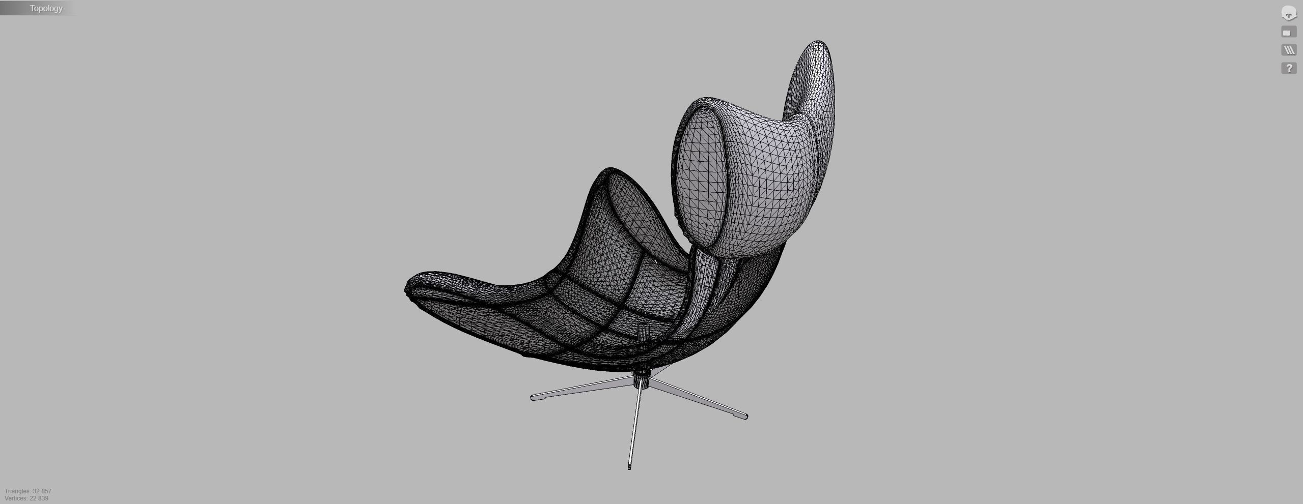 Imola armchair 3D model_8