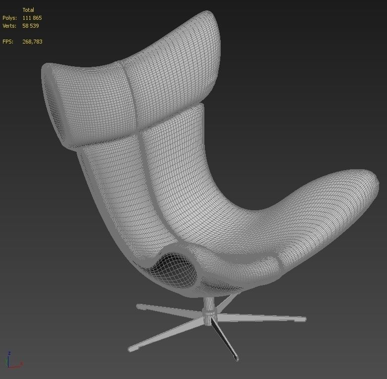 Imola armchair 3D model_5