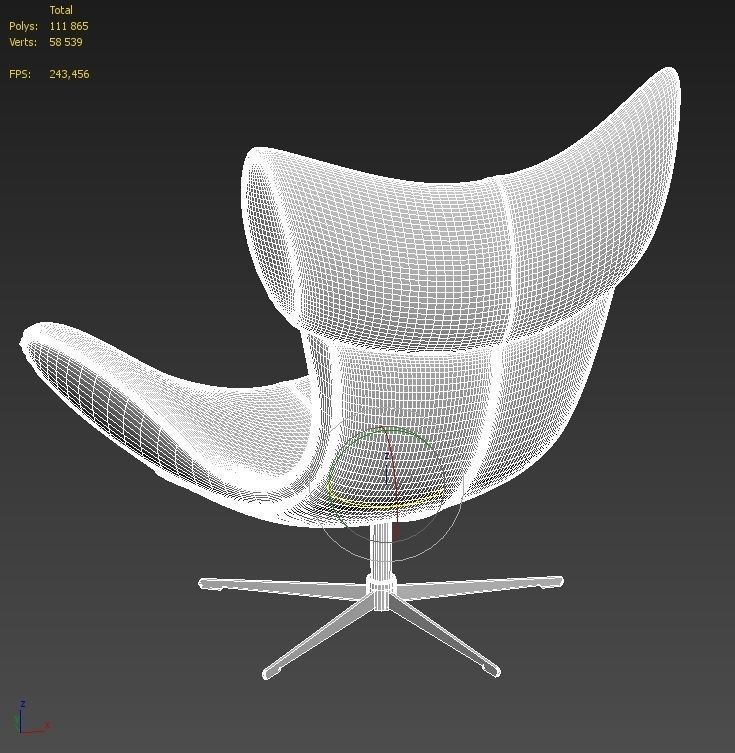 Imola armchair 3D model_4