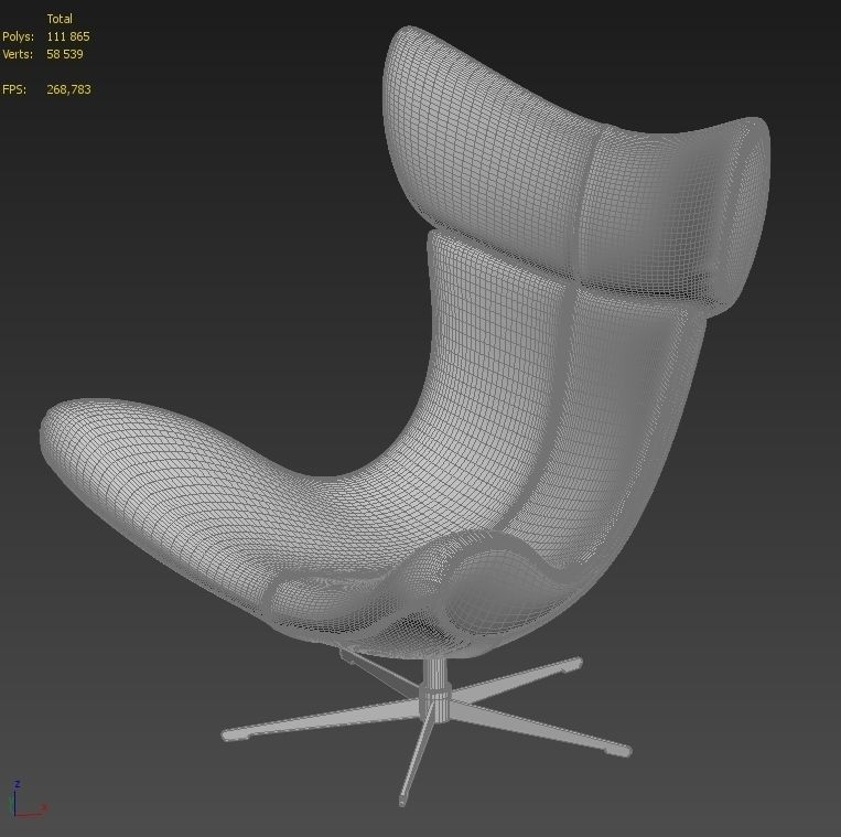 Imola armchair 3D model_6