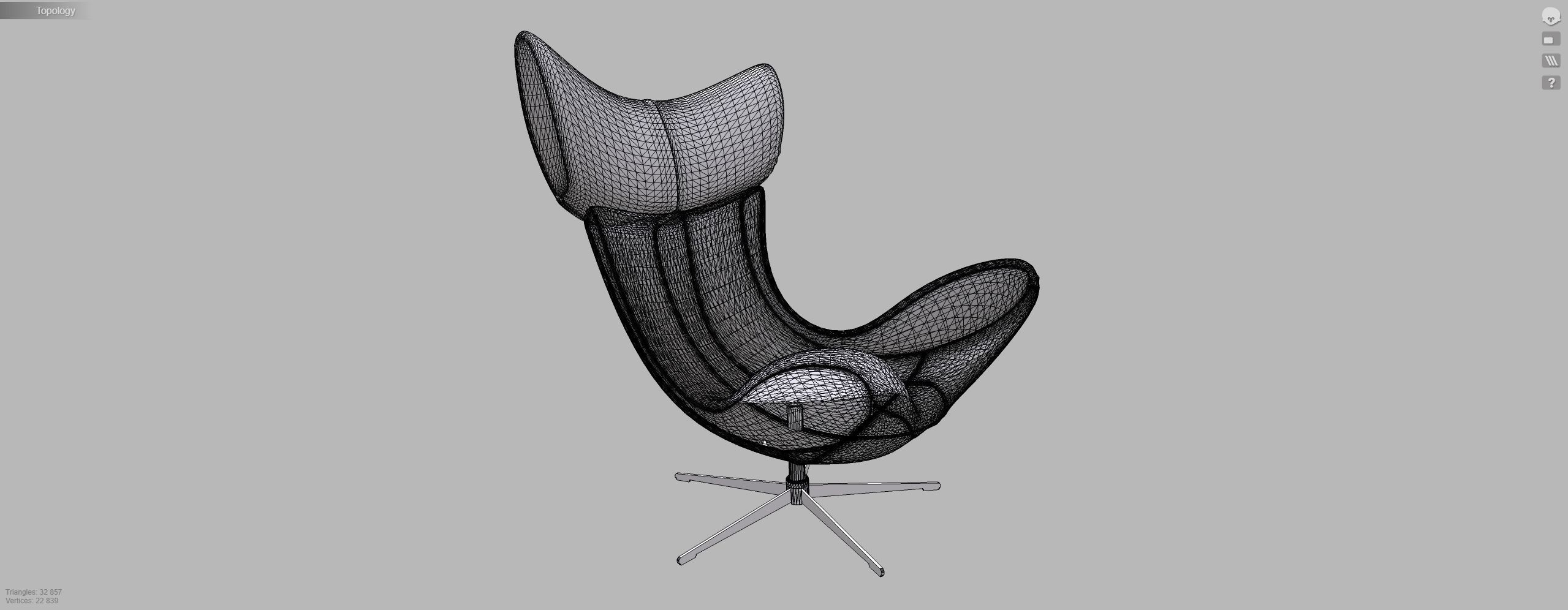 Imola armchair 3D model_9