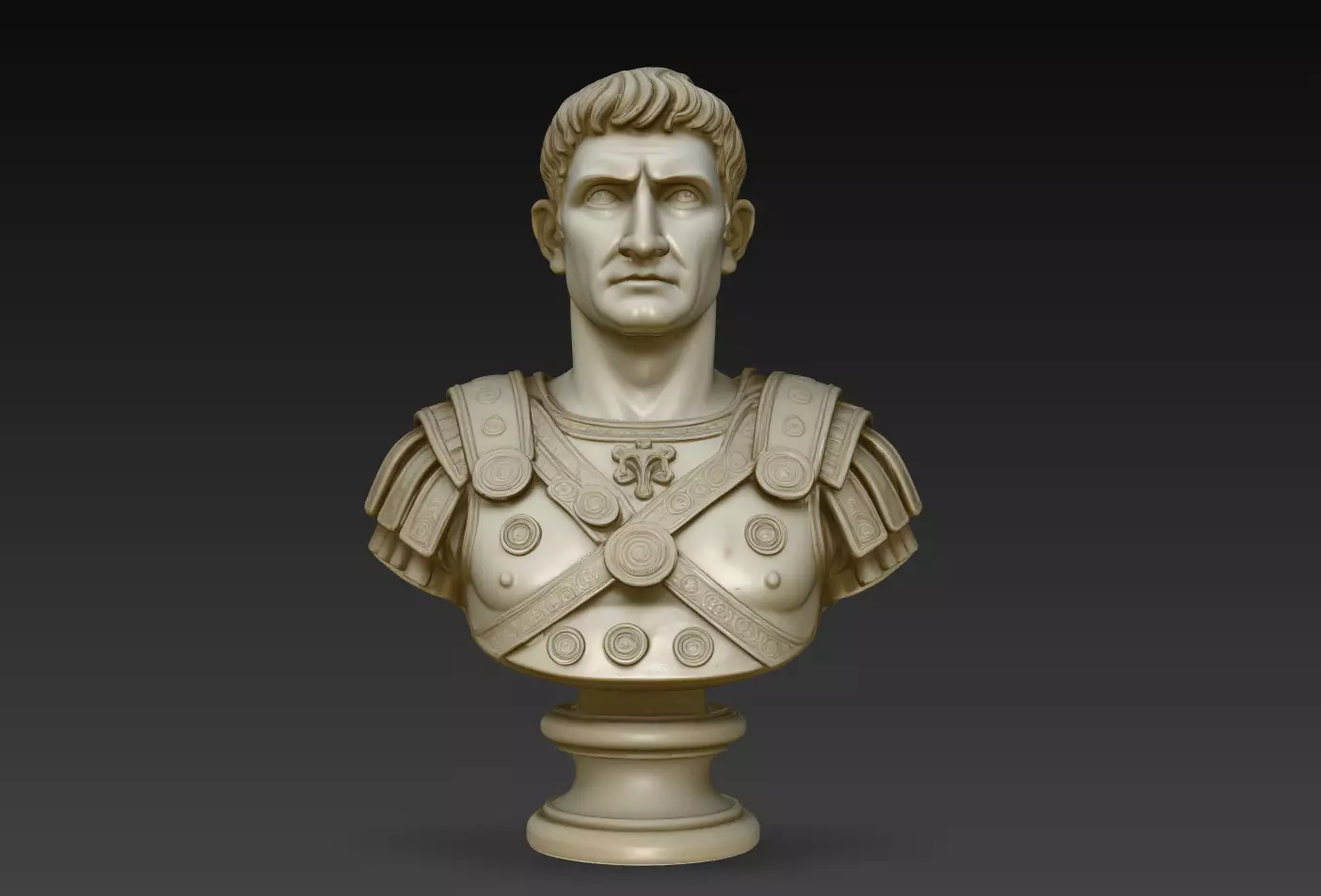 Augustan Roman Emperor Armored Bust STL Print Model 3D print model