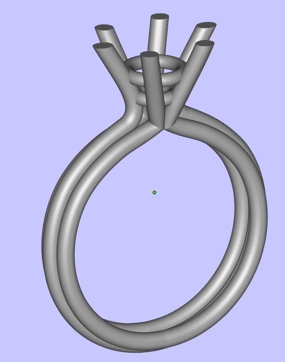 Single Stone Engagement Ring 3D print model_1
