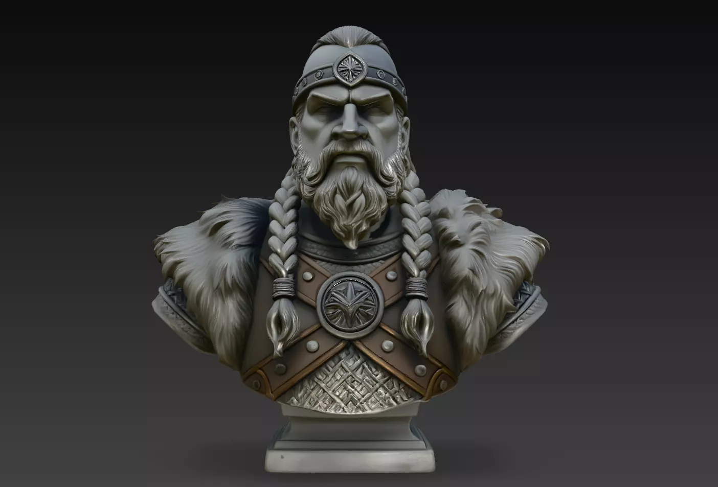 Runeband Viking Chieftain Bust STL Print Model 3D print model