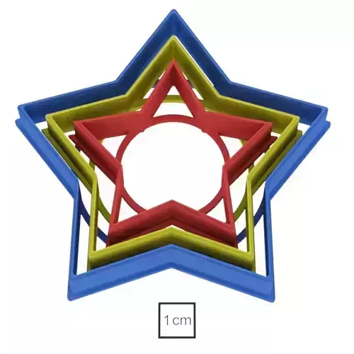 Set of molds star 2 wide beams cookie cutter for professional