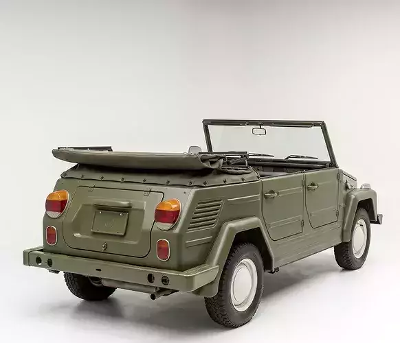 Classic 1970s Volkswagen Thing Type 181 Convertible Low-poly 3D model 7