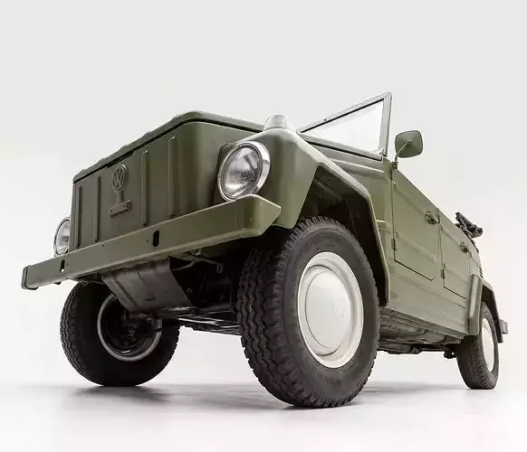 Classic 1970s Volkswagen Thing Type 181 Convertible Low-poly 3D model 5