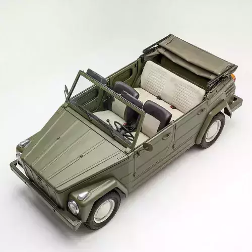Classic 1970s Volkswagen Thing Type 181 Convertible Low-poly 3D model 6