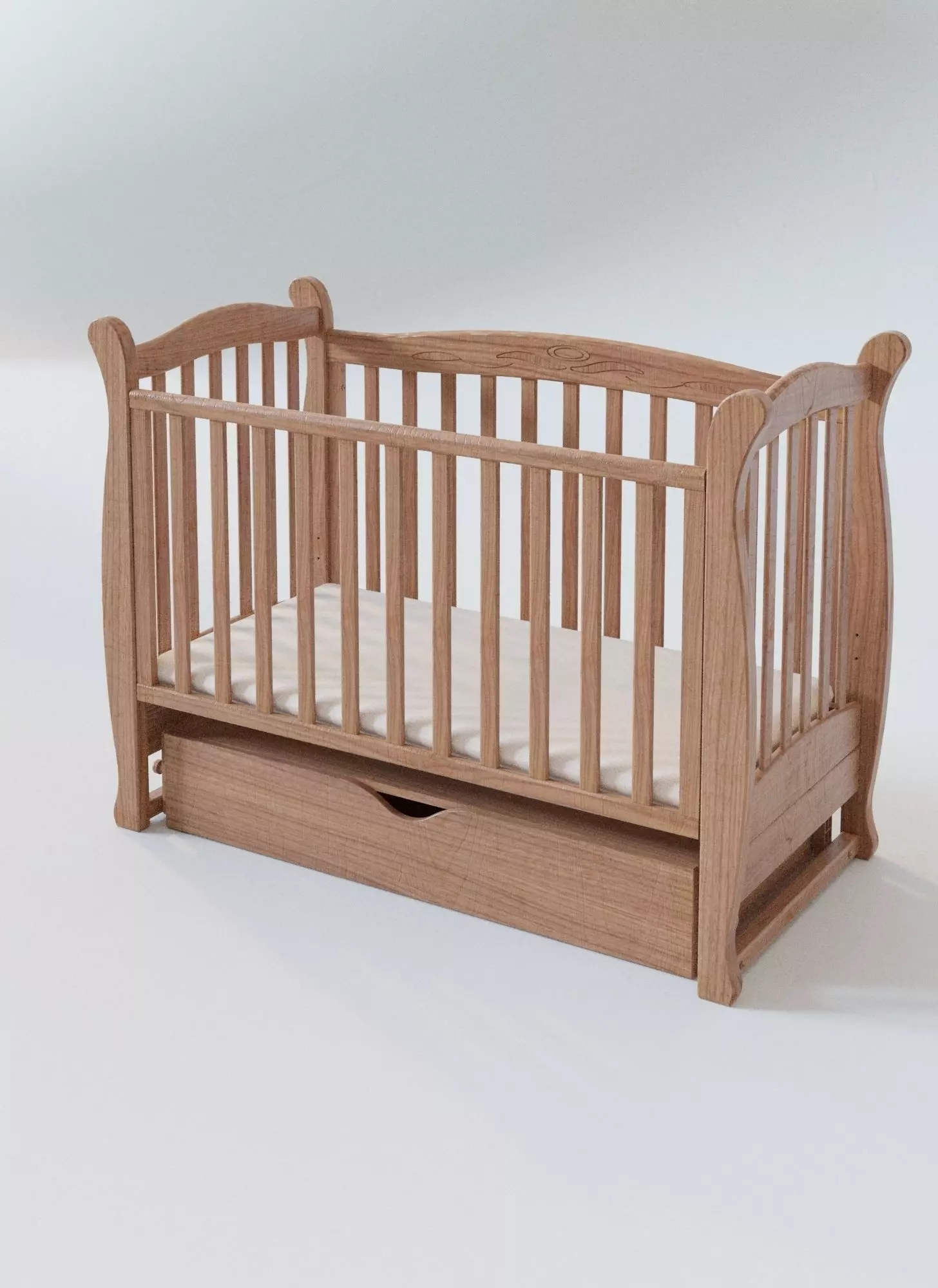 Baby cot 3D model_0