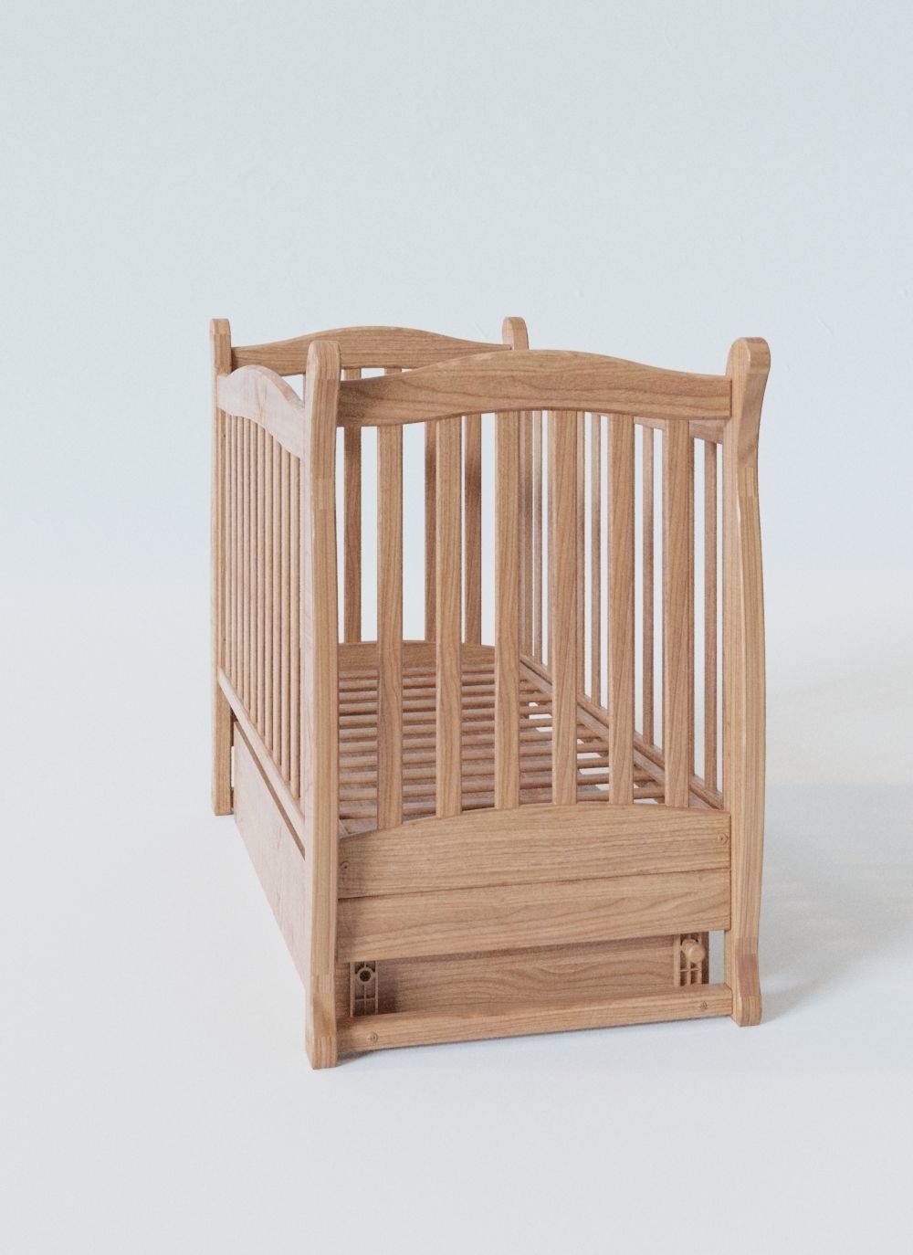 Baby cot 3D model_5