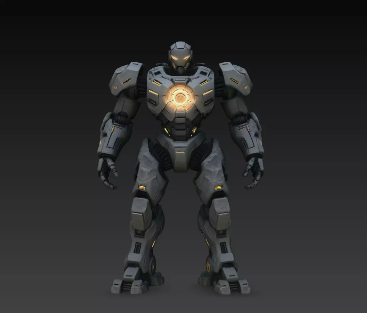 Ambercore Vanguard Mech STL Heavy Sci Fi Robot Model 3D print model