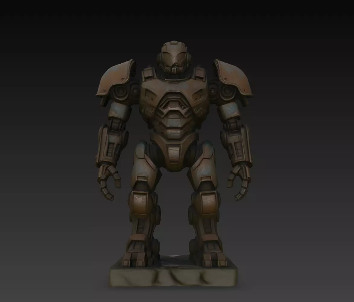 Ironclad Relic Mech STL Heavy Sci Fi Robot Statue 3D print model