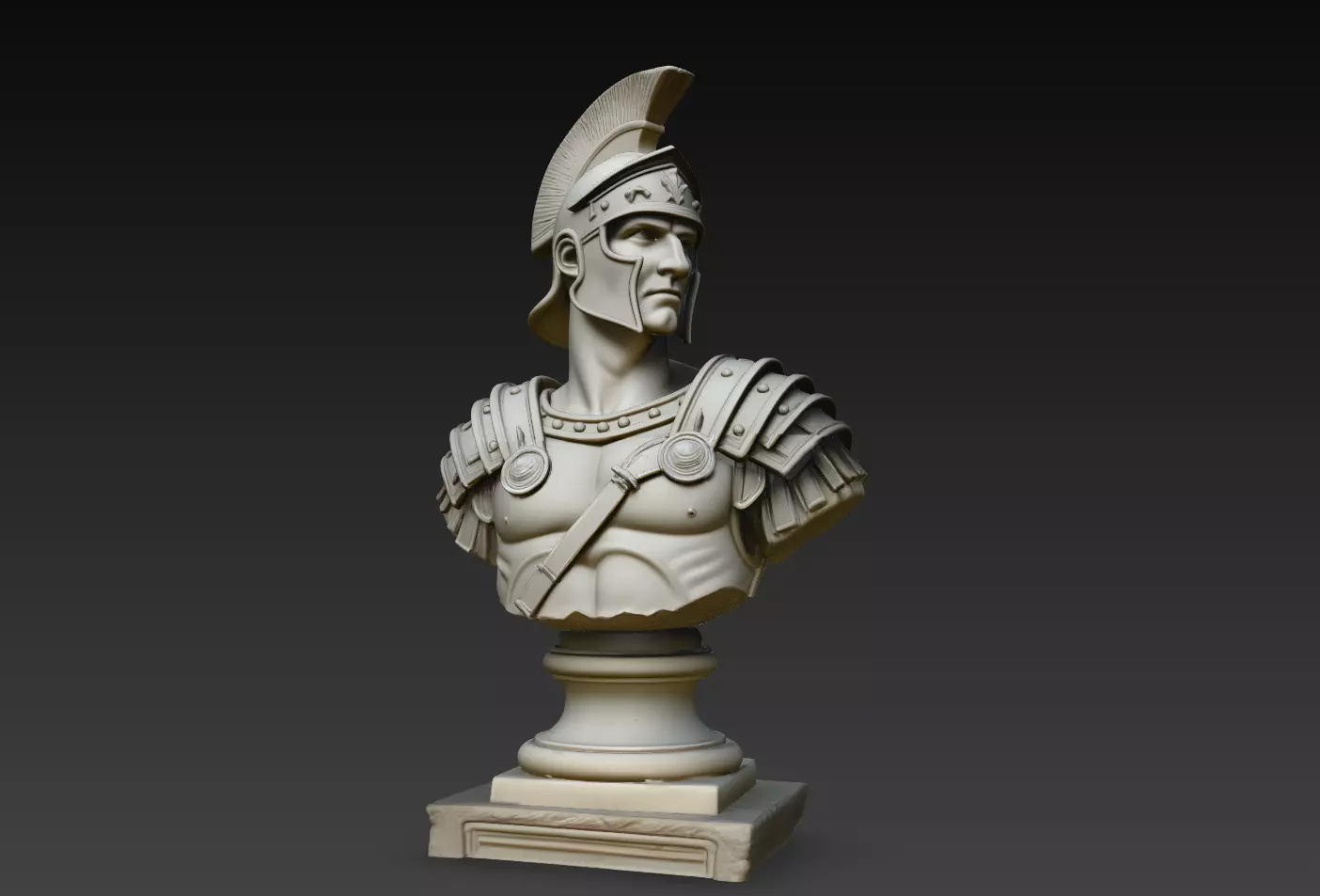 Side View Spartan Warrior Helmet Bust STL Print Model 3D print model