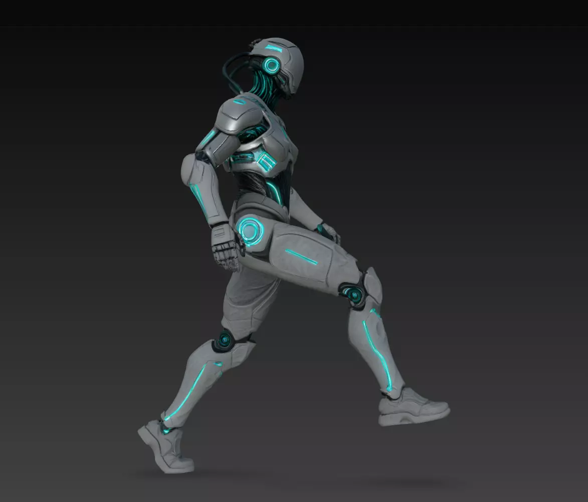 Velocity Circuit Android STL Sci Fi Runner Robot Model 3D print model