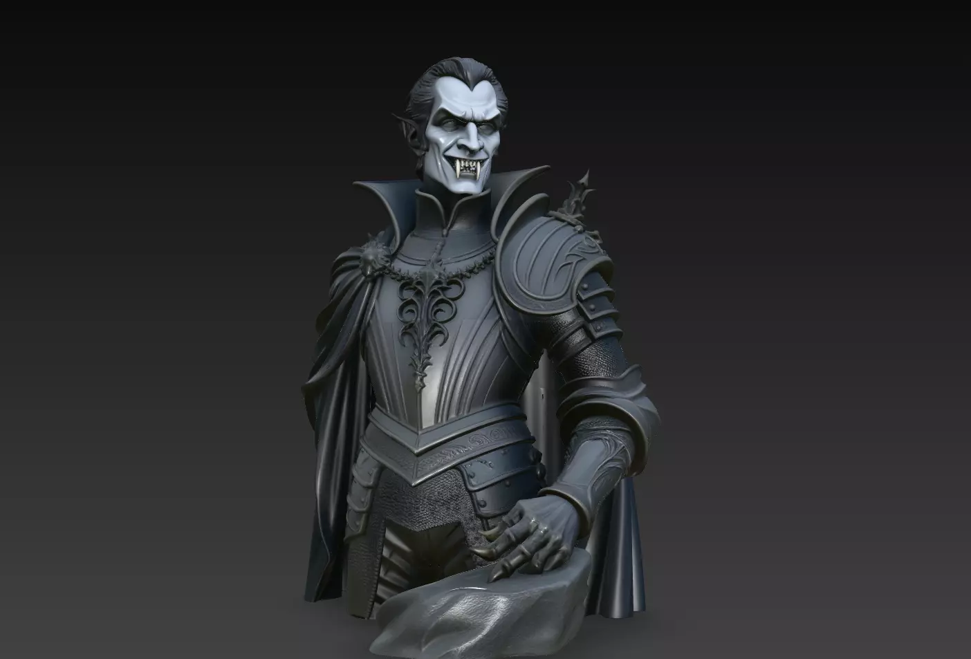 Vampire Lord Armor Statue Dark Fantasy STL Print Model 3D print model