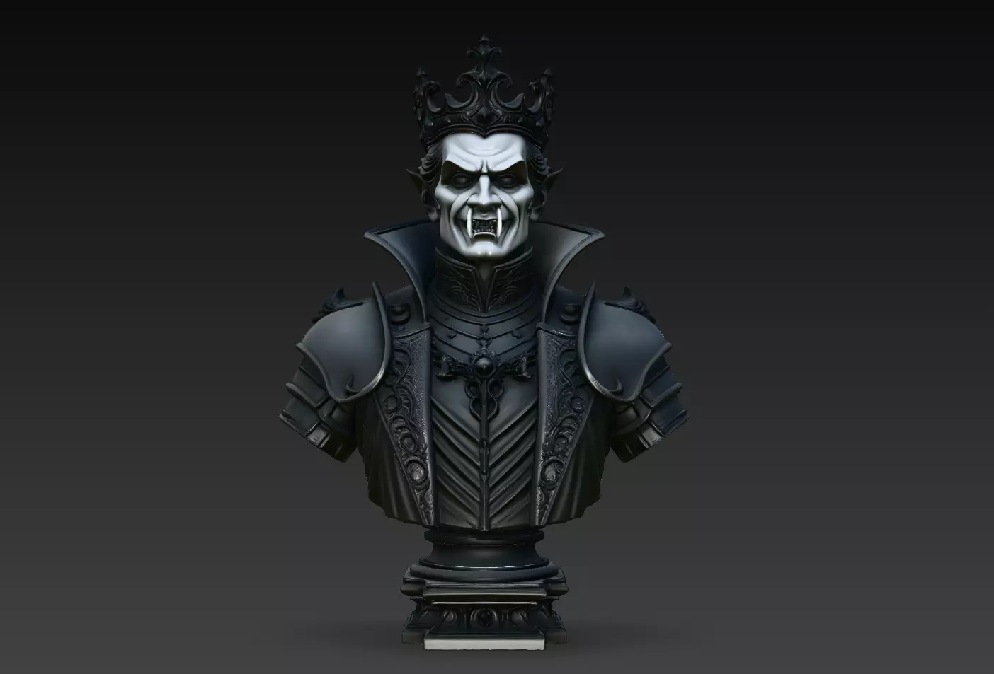 Vampire King Gothic Armor Bust Statue STL Print Model 3D print model