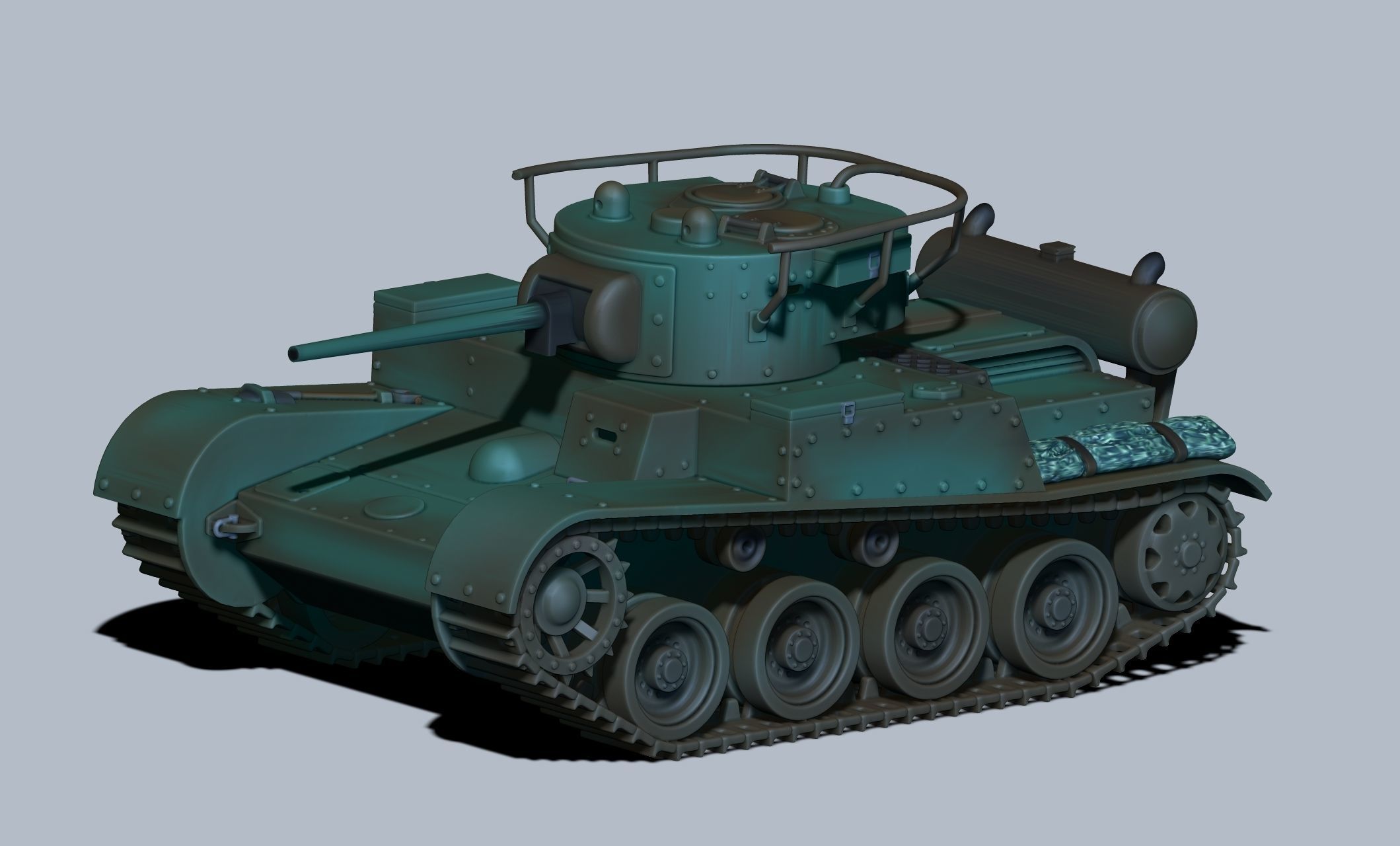 T46 WWII tank- Flames of War - Platoon - Wargames 1-100 3D print model_2