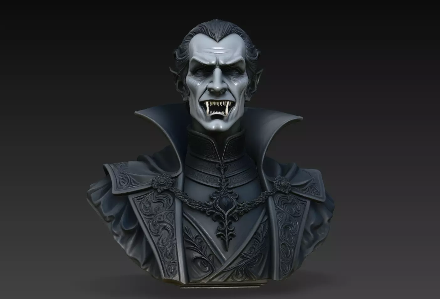 Vampire Lord Gothic Bust Dark Fantasy STL Print Model 3D print model