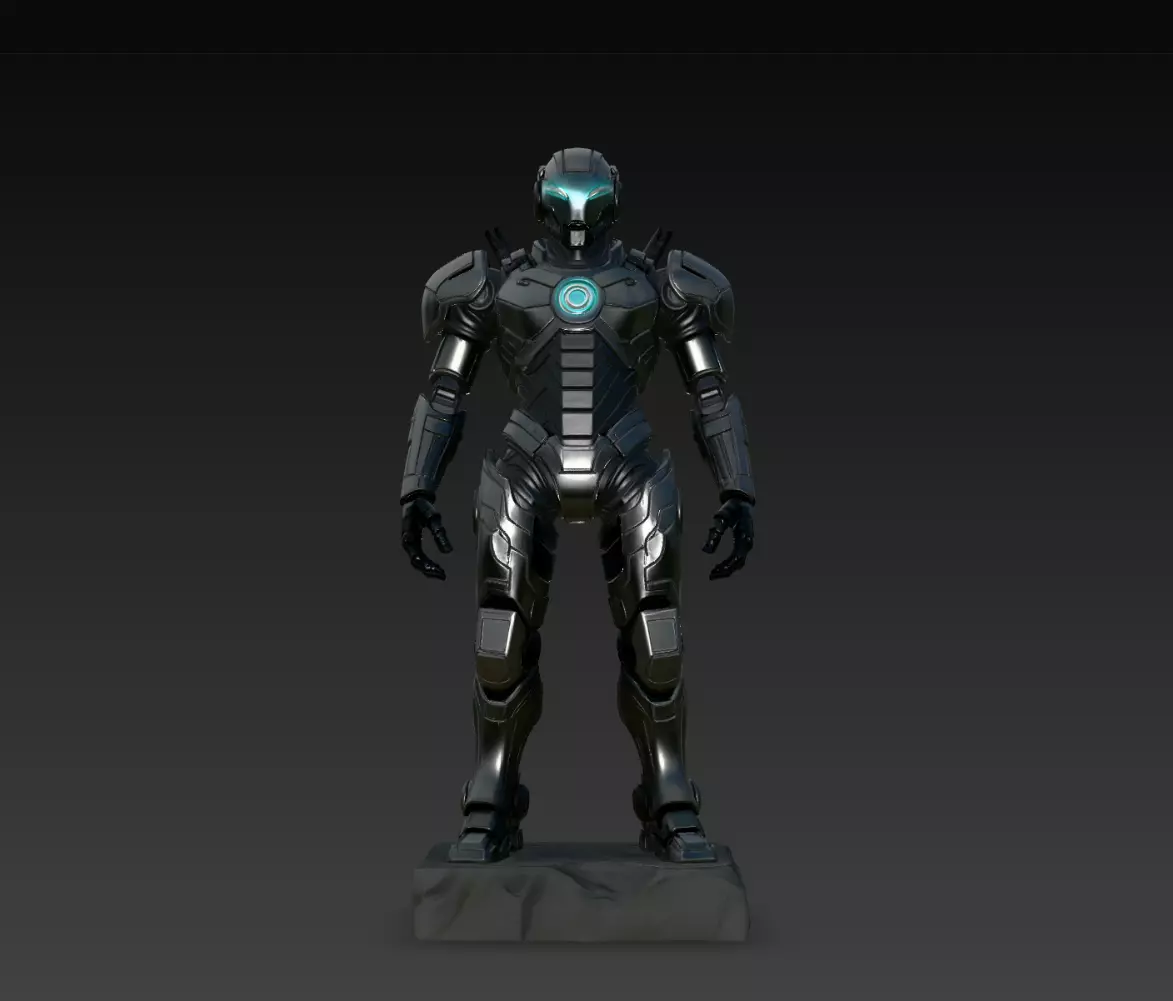 Obsidian Core Sentinel STL Sci Fi Android Statue 3D print model