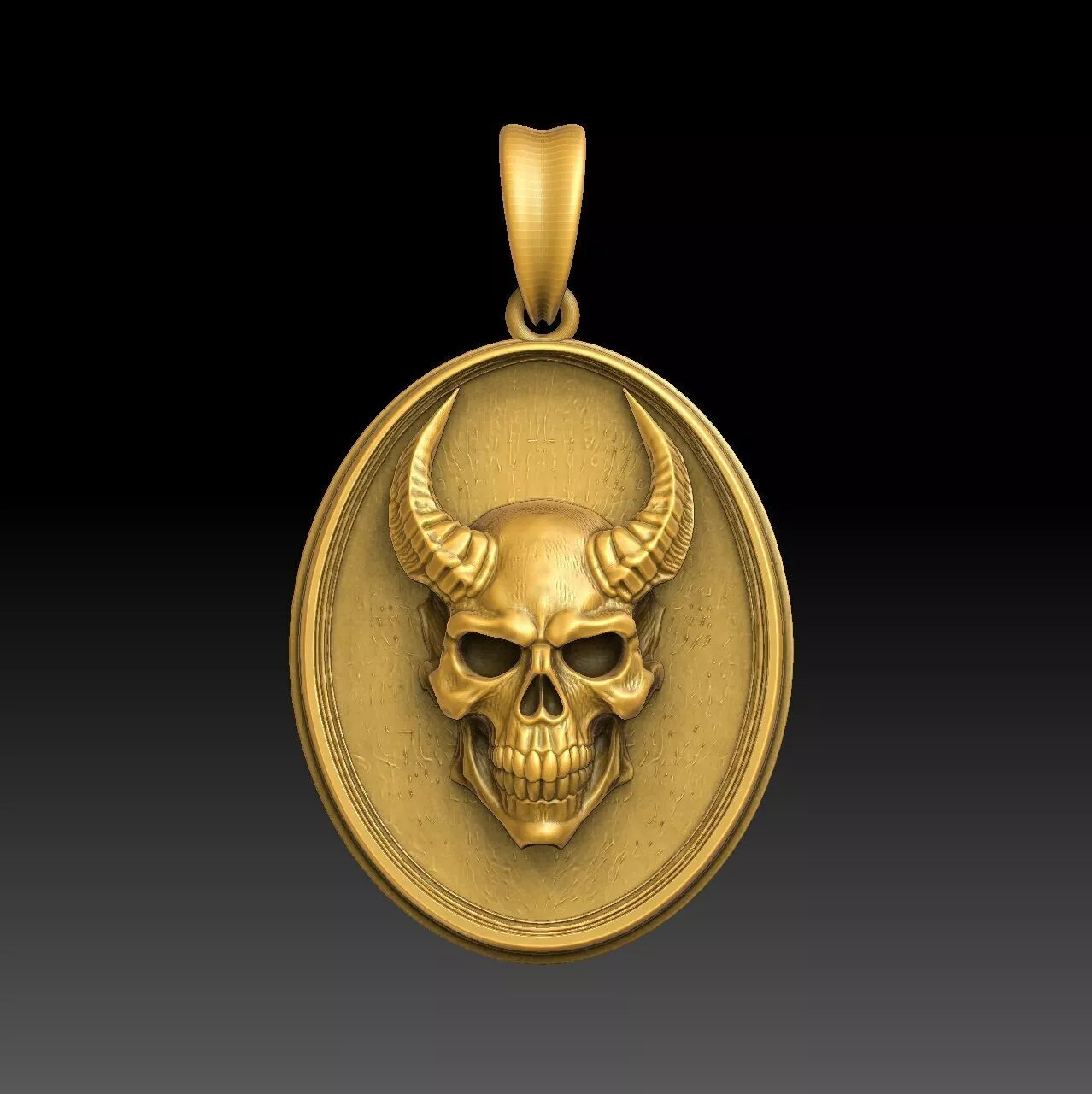 The Infernal Skull - one inch pendant 3D print model