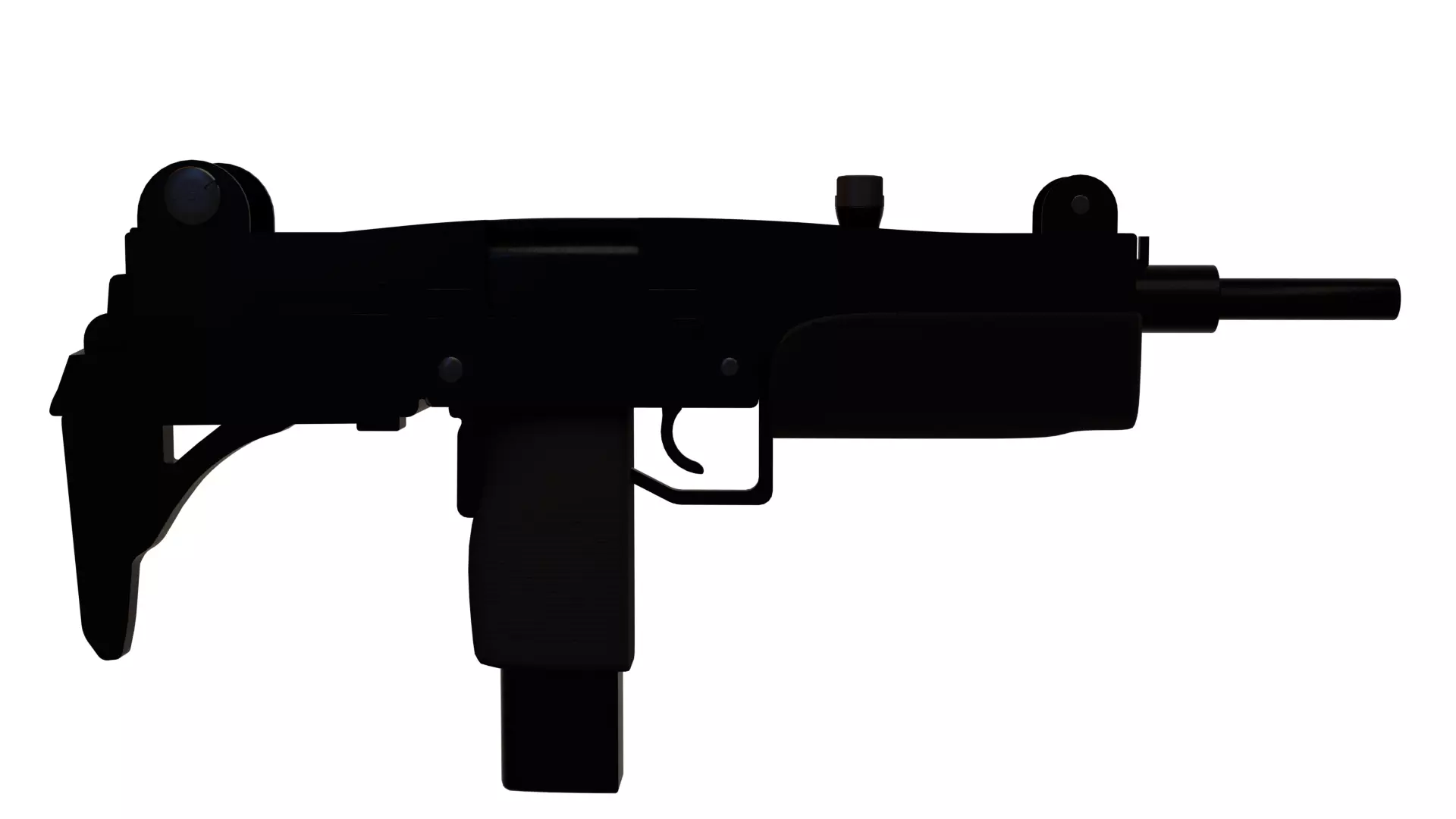 Uzi Sub-Machine Gun With Attachments Low-poly 3D model
