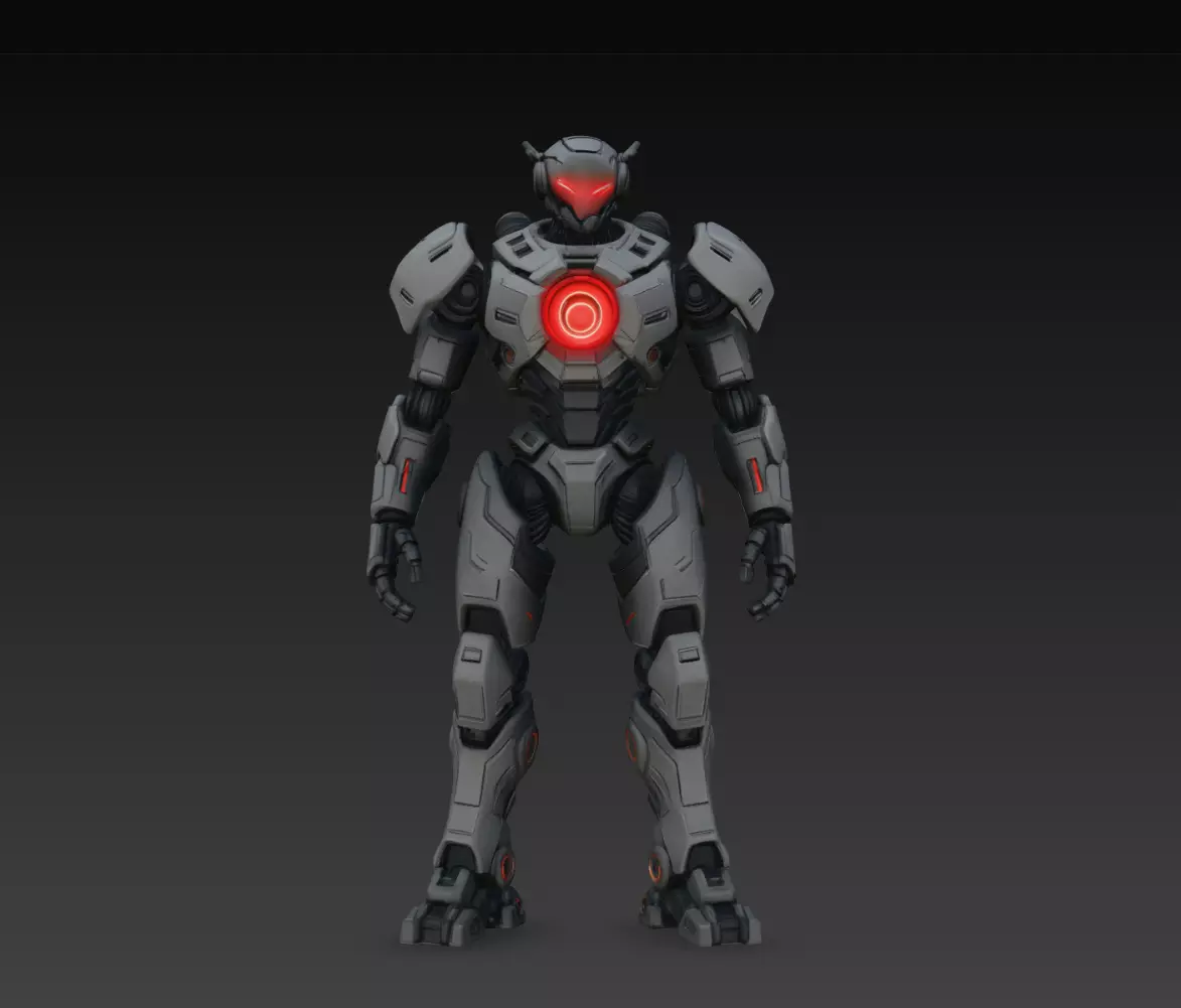 Red Pulse Hunter Droid STL Sci Fi Combat Robot Model 3D print model