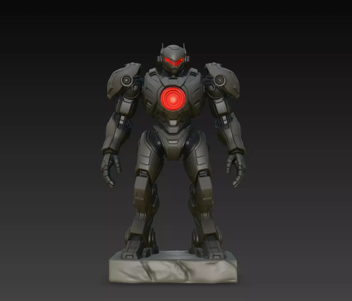 Crimson Core Enforcer Robot STL Sci Fi Combat Droid Model 3D print model