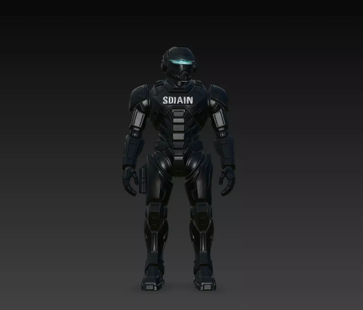 Black Ops Security Android STL Sci Fi Patrol Robot 3D print model