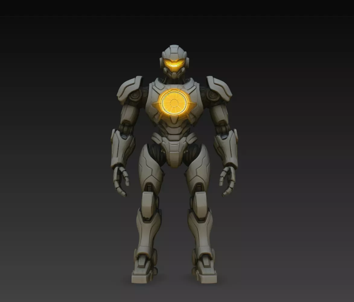 Amber Core Sentinel Android STL Sci Fi Robot Model 3D print model