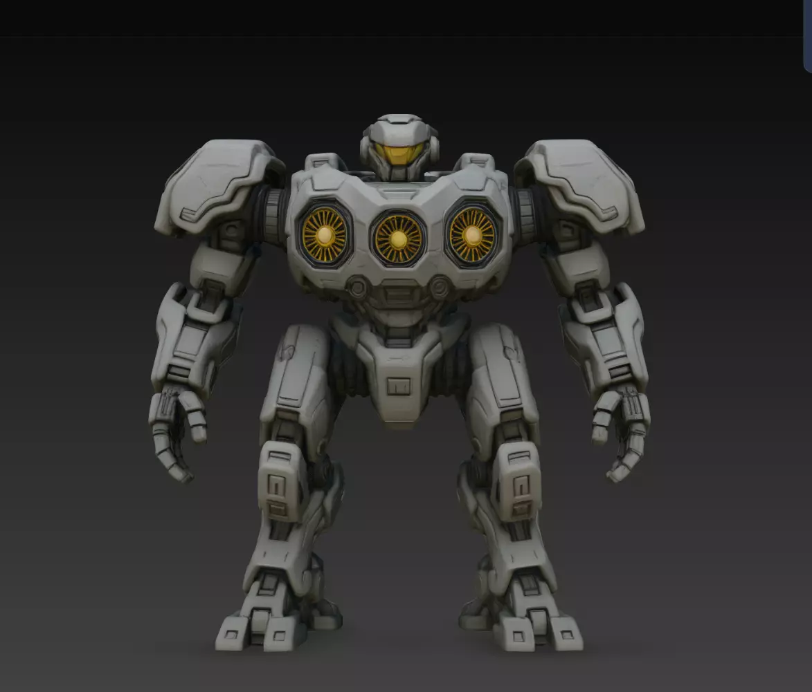 Tri-Core Heavy Mech STL Sci Fi Combat Robot Model 3D print model