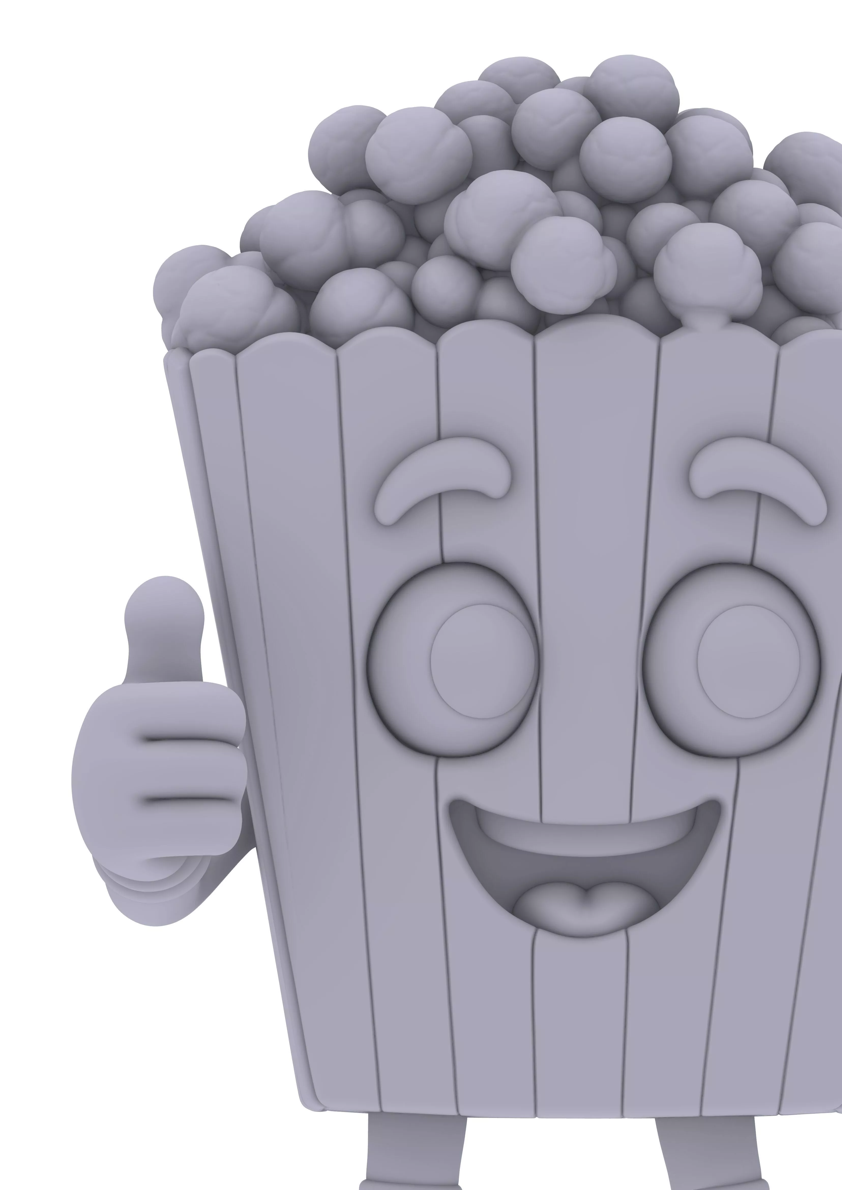 Popcorn Buddy Stylized Edition 3D print model