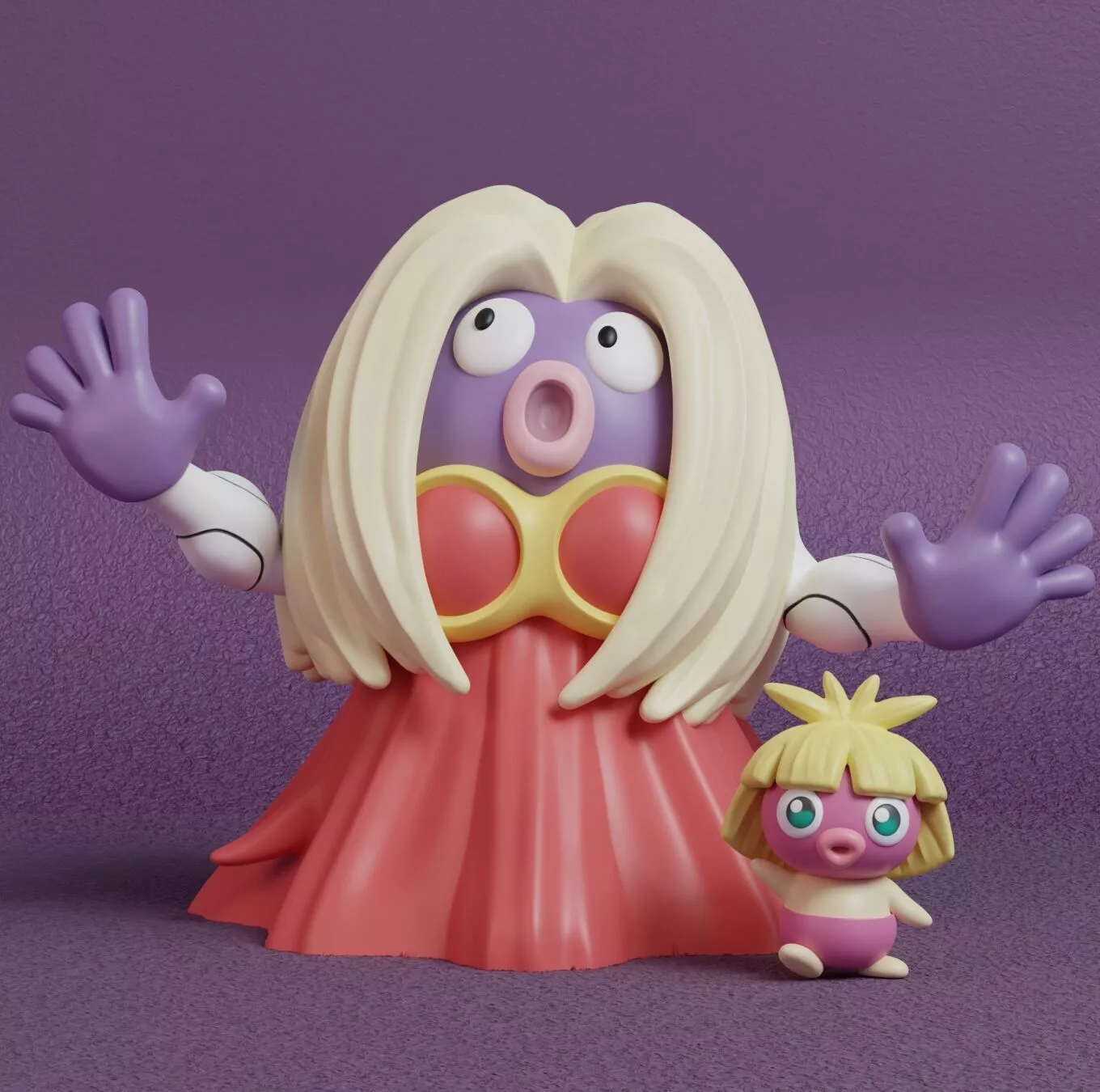 Pokemon - Smoochum and JYNX 3MF PAINTED 3D print model