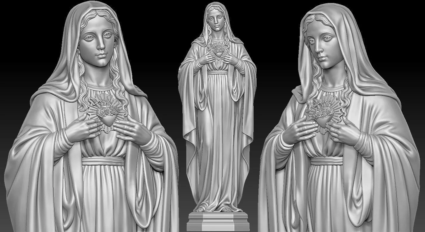 Immaculate of Mary Statue 3D print model