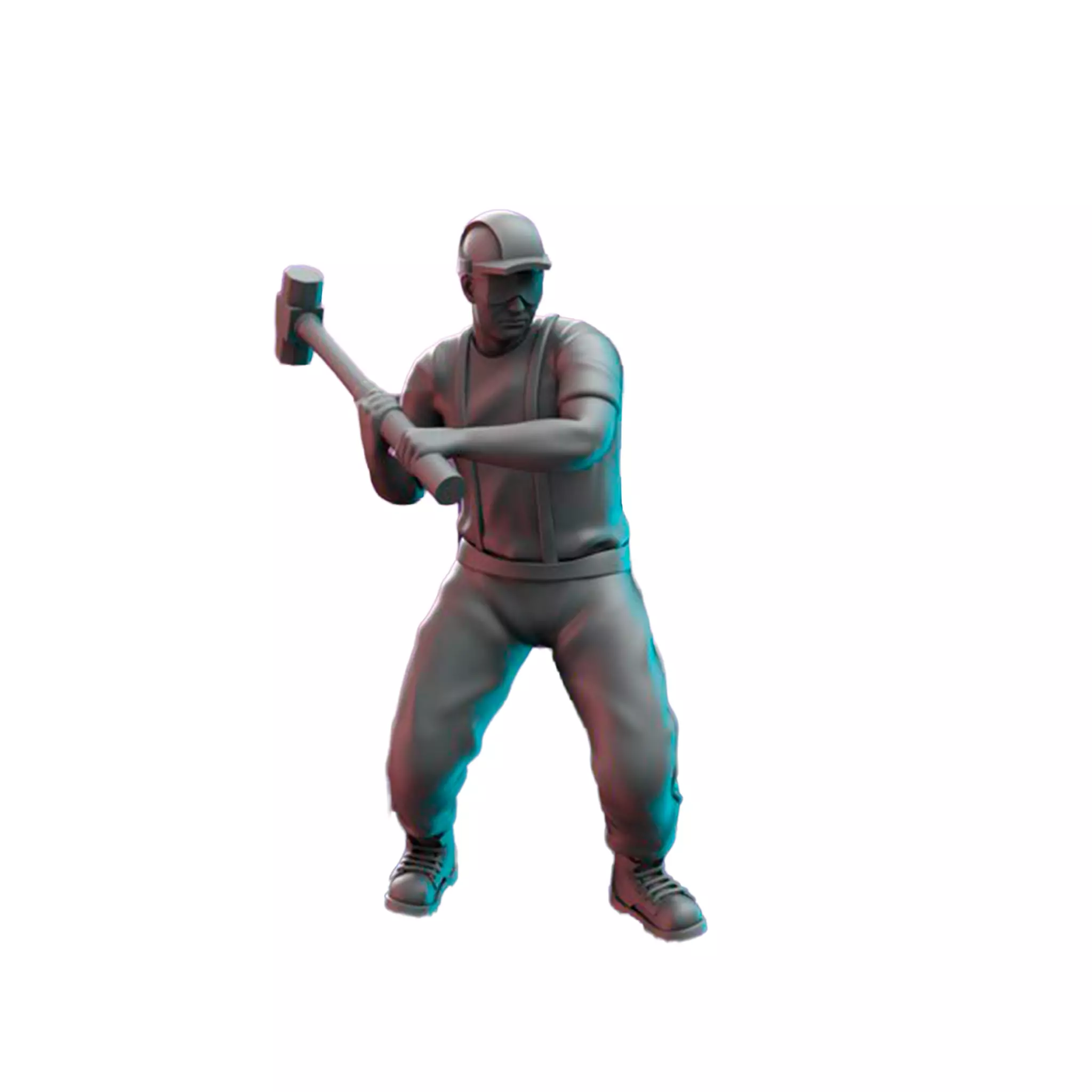 Npc Constructionworker 3D Print STL Miniature RPG 3D print model