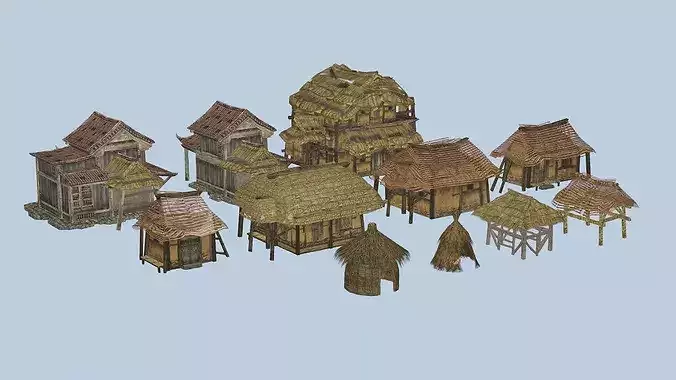 Medieval Village House Collection Low Poly 3D Model Low-poly 3D model 5