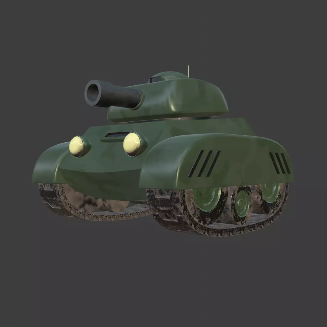 Stylized Tank Rigged 3D model