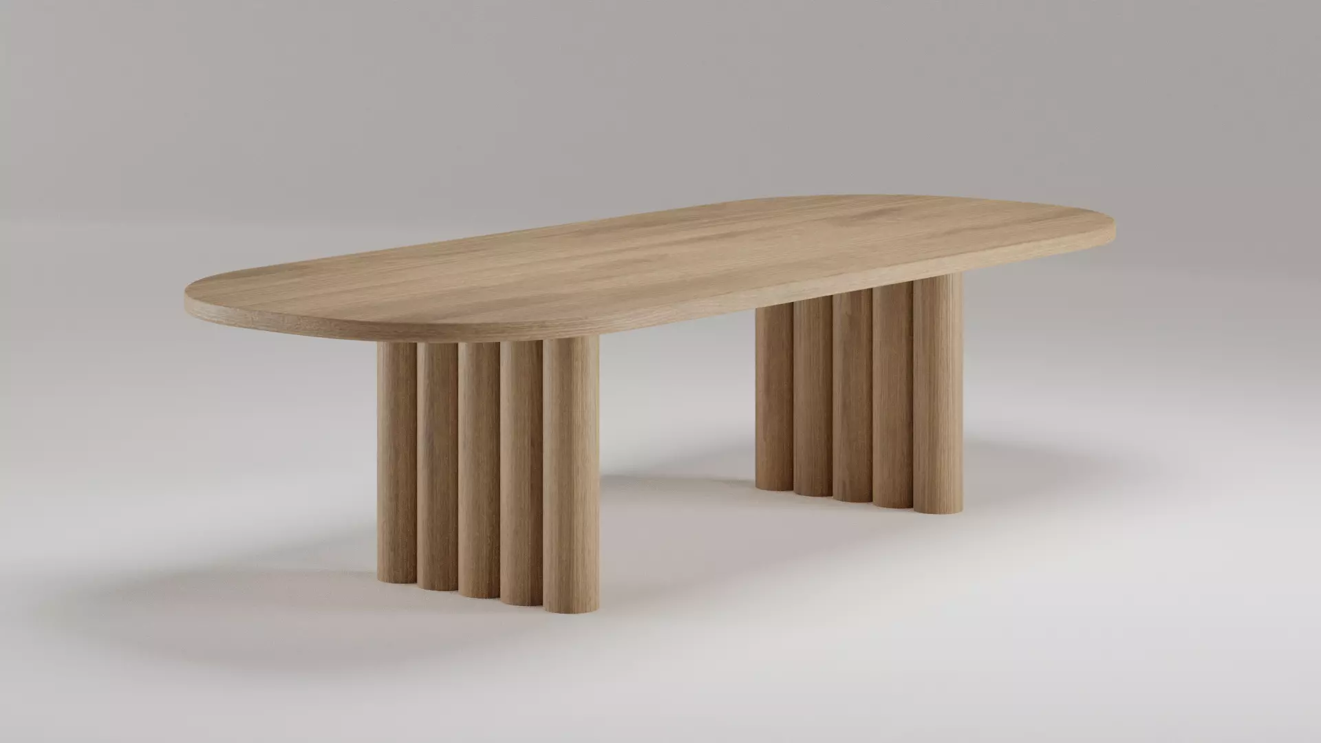 Modern Fluted Wooden Dining Table 3D model