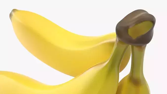 Cluster of Ripe Yellow Bananas 3D model 7