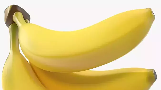 Cluster of Ripe Yellow Bananas 3D model 6