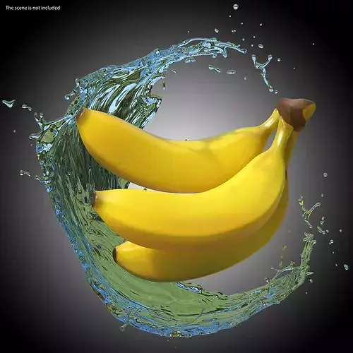 Cluster of Ripe Yellow Bananas 3D model