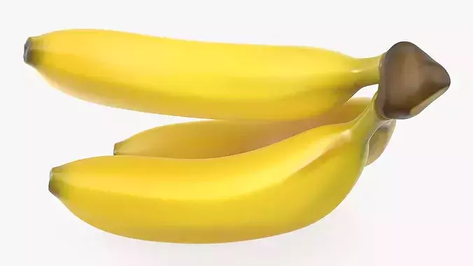 Cluster of Ripe Yellow Bananas 3D model 5