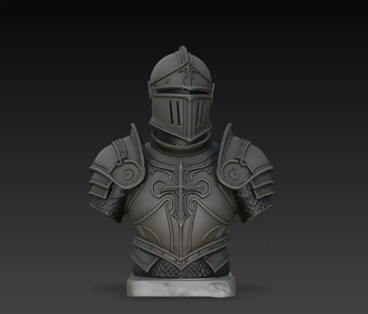 Onyx Sentinel Gothic Medieval Knight Armor Bust STL Print Model 3D print model