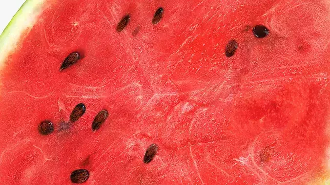 Fresh Watermelon with Half and Cut Slice 3D model 6