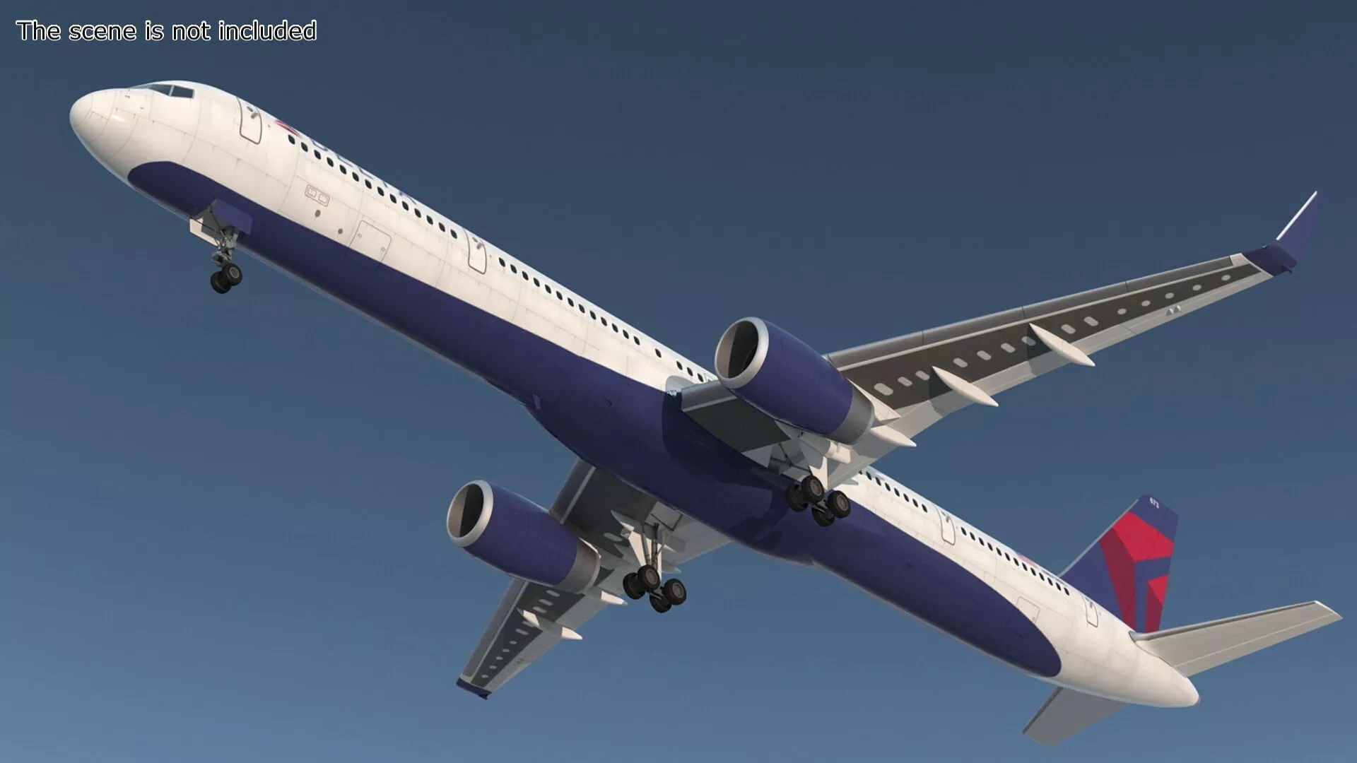 Delta Airlines Boeing 757-300 with Cabin Doors Rigged for C4D 3D model