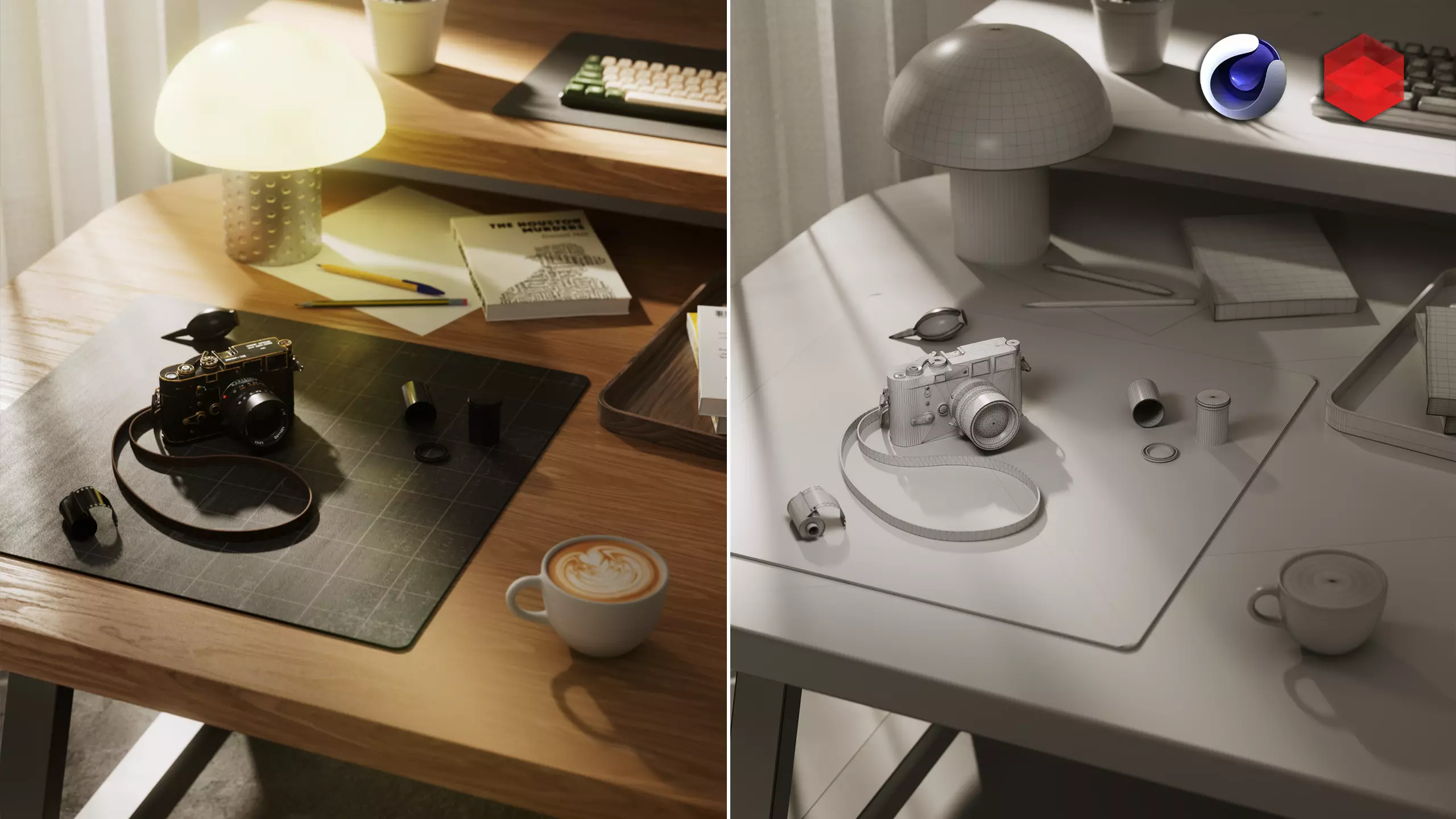 Warm Lifestyle Desk Product Stage Cinema 4D and Redshift 3D model