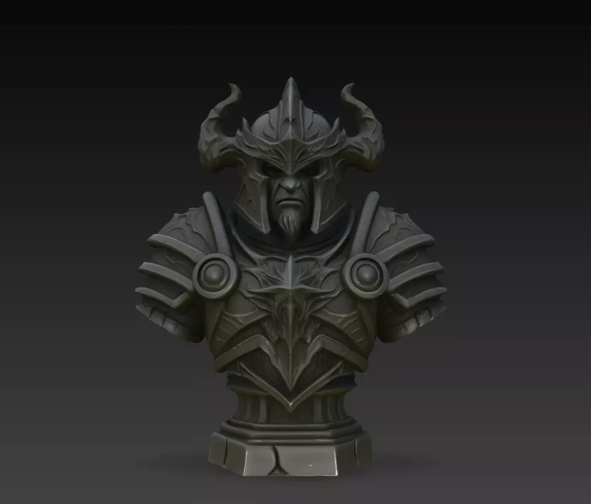 Voidhorn Shadow Knight Armor Bust STL Print Model 3D print model