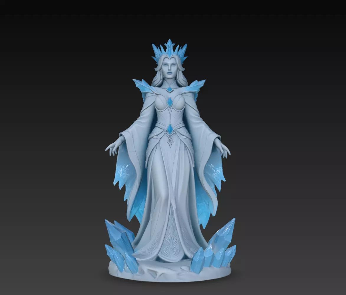 Isenvara Frost Crown Ice Goddess Statue STL Print Model 3D print model